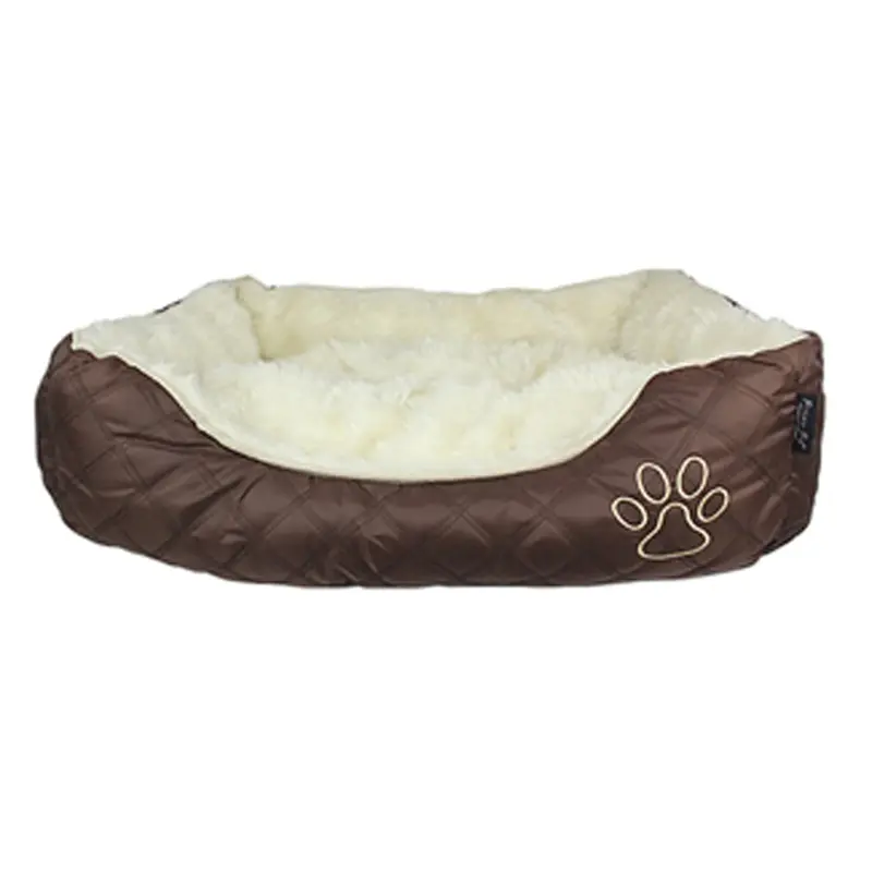 Oxford Quilted Dog Bed - Brown