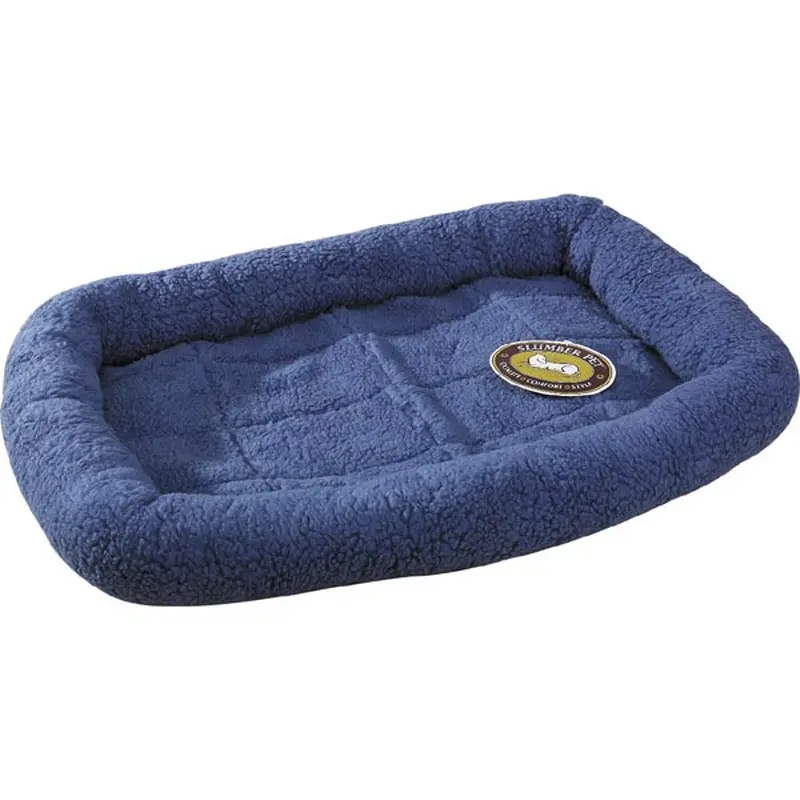 Slumber Pet Sherpa Crate Bed - Slate Blue
