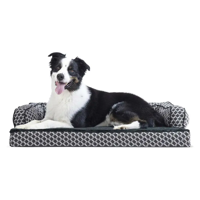 FurHaven Plush & Decor Memory Top Sofa Pet Bed - Diamond Gray