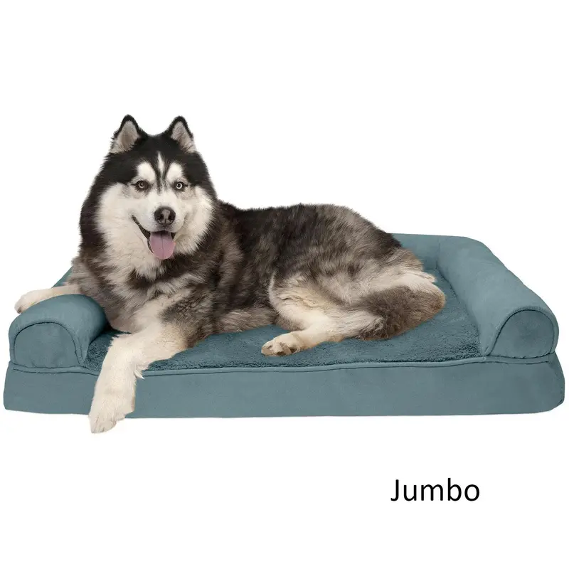 FurHaven Plush & Suede Memory Top Sofa Pet Bed - Deep Pool