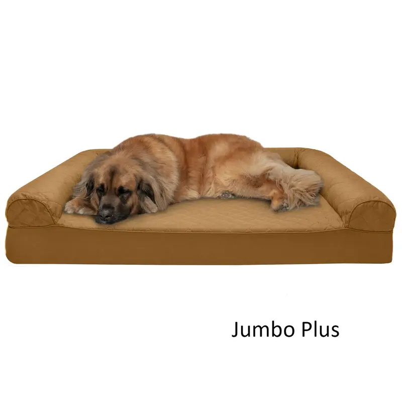FurHaven Quilted Memory Top Sofa Pet Bed - Toasted Brown