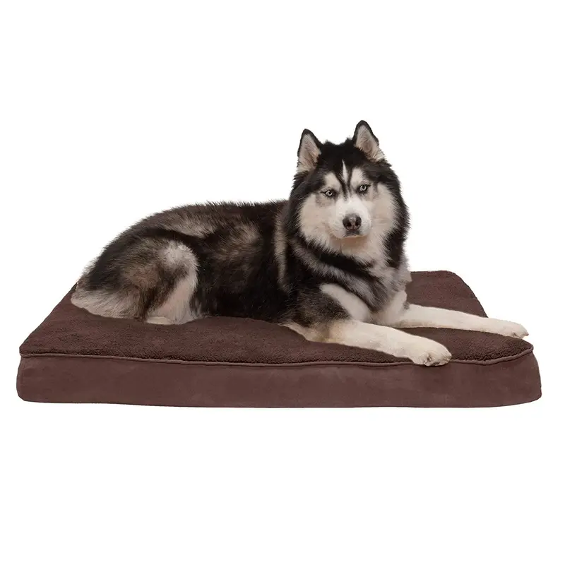 FurHaven Terry & Suede Deluxe Cooling Gel Top Pet Bed - Espresso