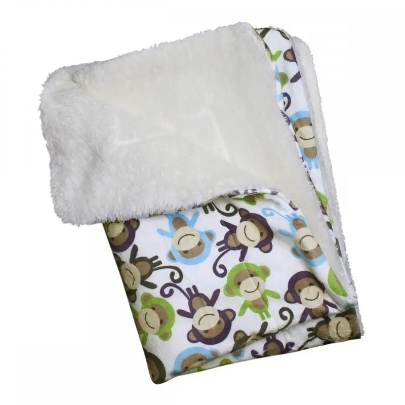 Klippo Ultra-Soft Minky Monkey Plush Dog Blanket