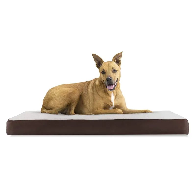 FurHaven Faux Sheepskin & Suede Memory Foam Pet Bed - Espresso