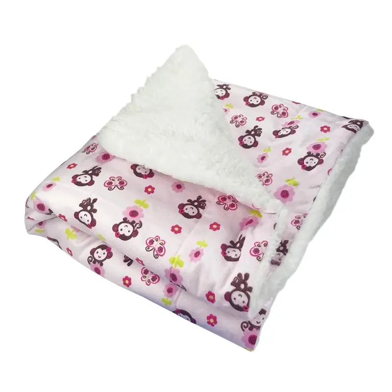 Klippo Girly Monkey Flannel Ultra-Plush Dog Blanket