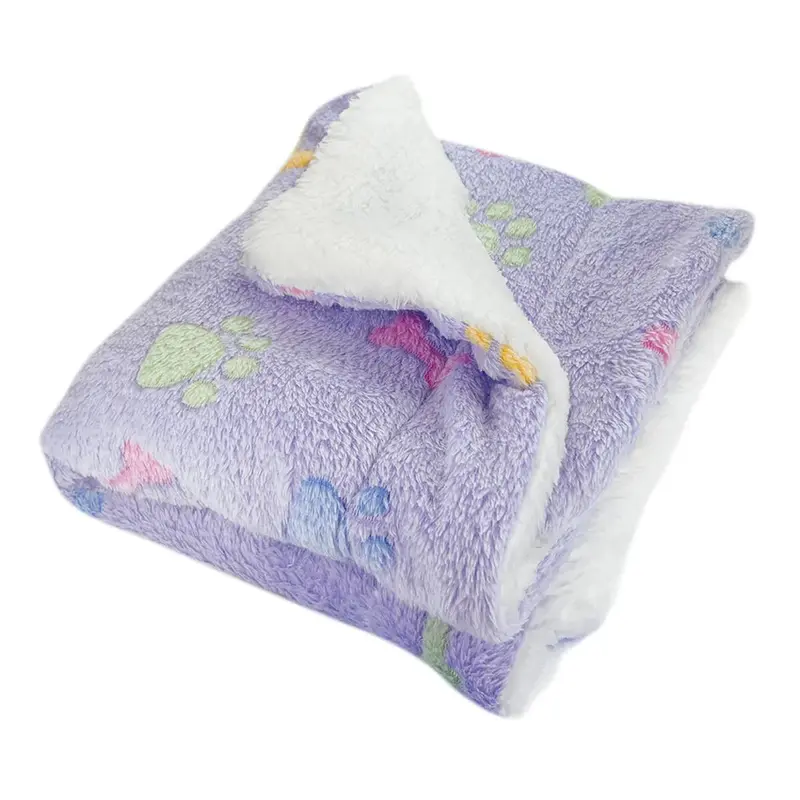Klippo Ultra Plush Colorful Bones & Paws Dog Blanket - Purple