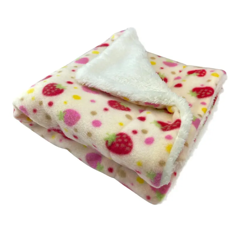 Klippo Yummy Strawberry Ultra-Soft Fleece Plush Dog Blanket
