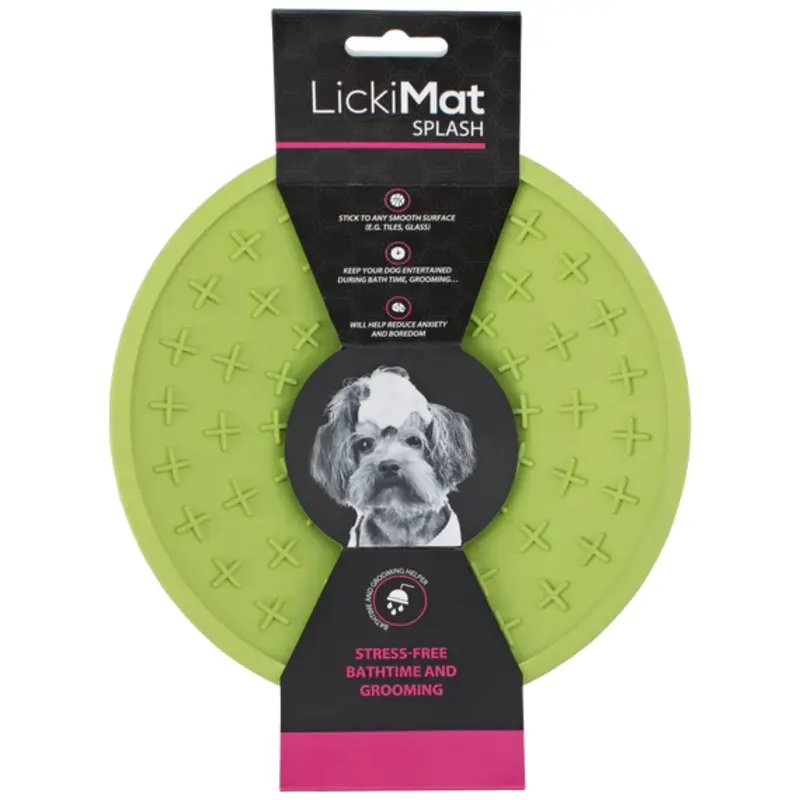 LICKIMAT SPLASH WALL & FLOOR SUCTION SLOW FEED GREEN