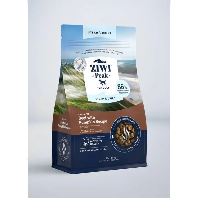 ZIWI DOG FOOD STEAM DRIED BEEF WITH PUMPKIN 800G
