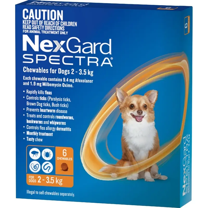 NEXGARD SPECTRA 2-3.5KG 6PK ORANGE
