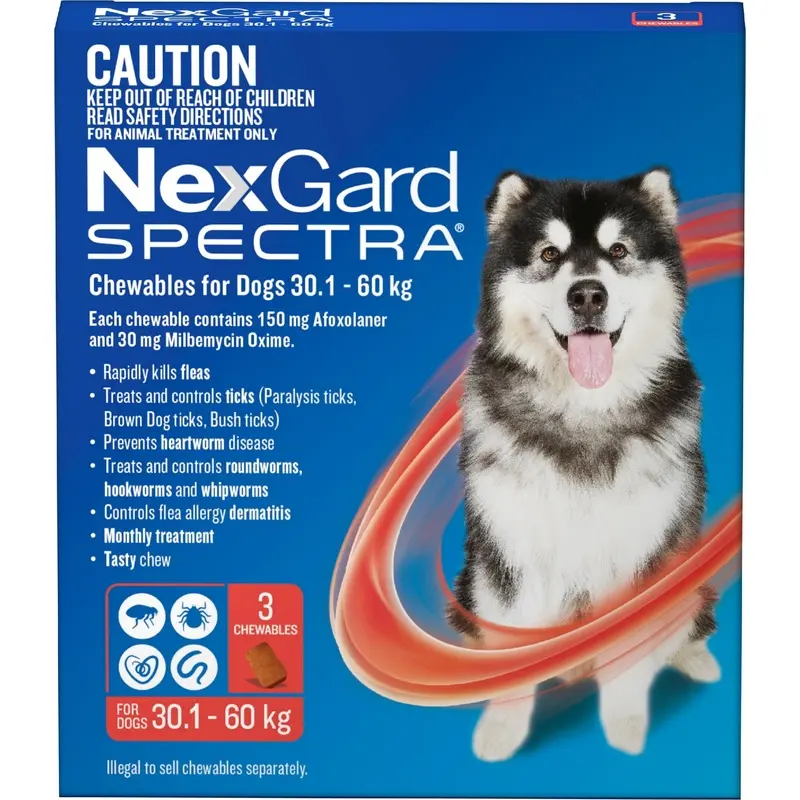 NEXGARD SPECTRA 301.-60KG 3PK RED