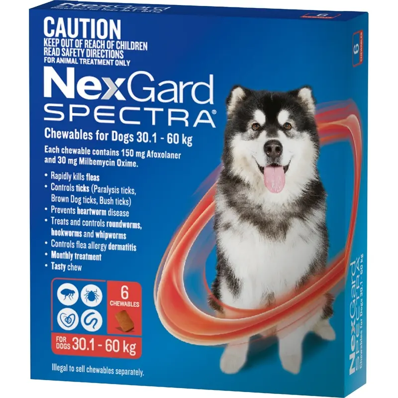 NEXGARD SPECTRA 301.-60KG 6PK RED