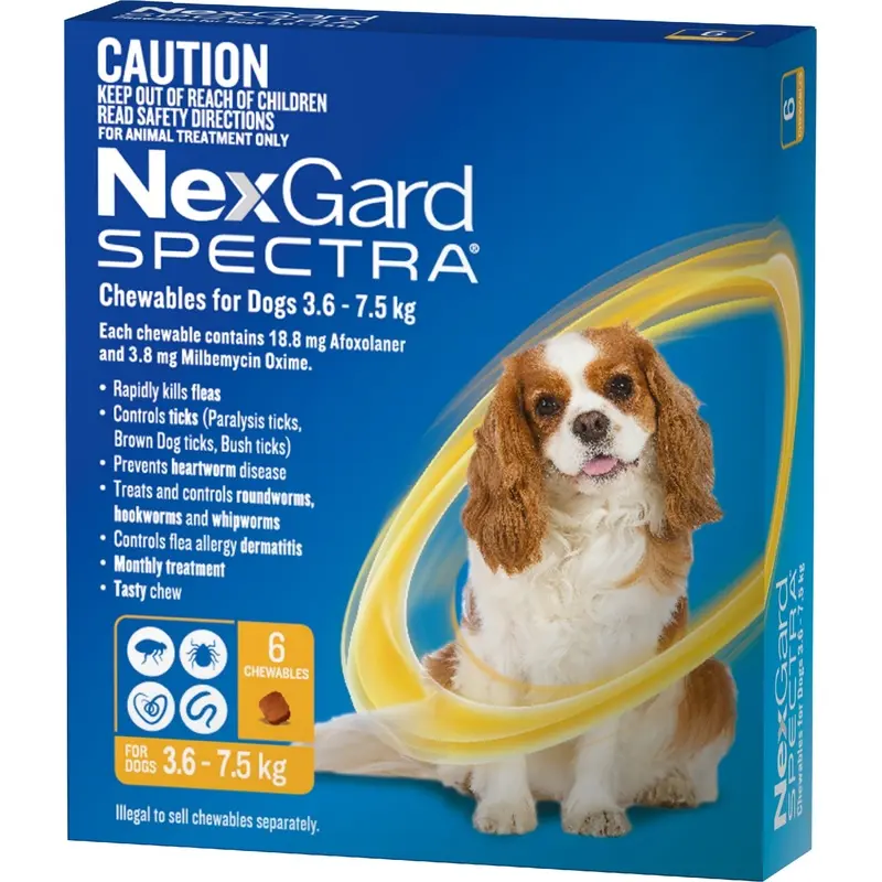 NEXGARD SPECTRA 3.6-7.5KG 6'S YELLOW