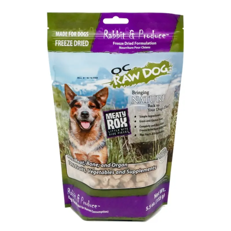 OC Raw Freeze Dried Rox Rabbit Produce 5.5oz