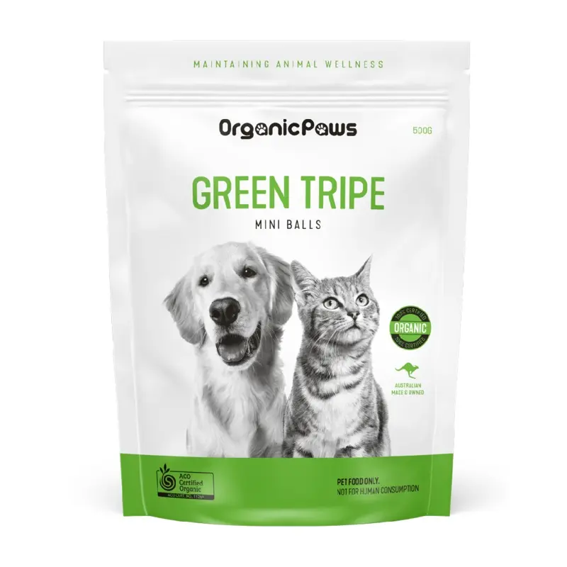 ORGANIC PAWS GREEN TRIP MINI BALLS 500G