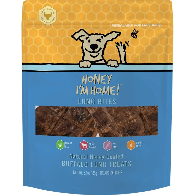 Honey I'm Home Buffalo Lung Bites 3.1oz