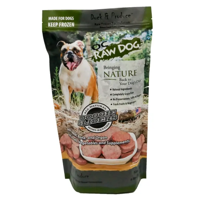 OC Raw Dog Duck Produce Sliders 4lb