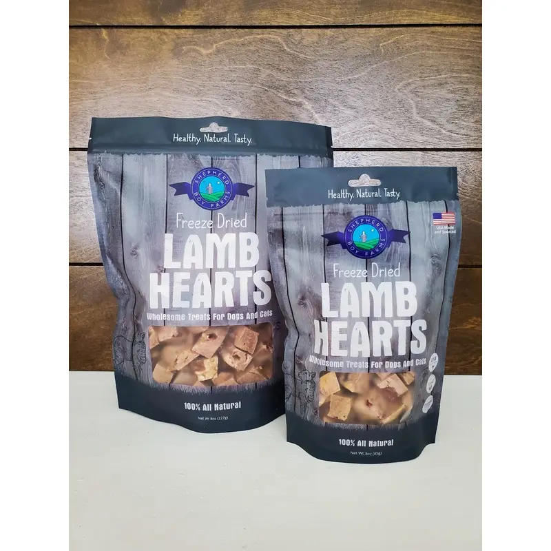 Shepherd Boy Freeze Dried Lamb Hearts 8oz