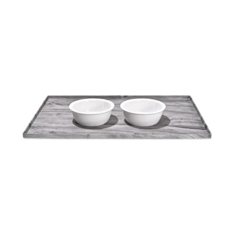 Pet Food Mat Grey Woodgrain