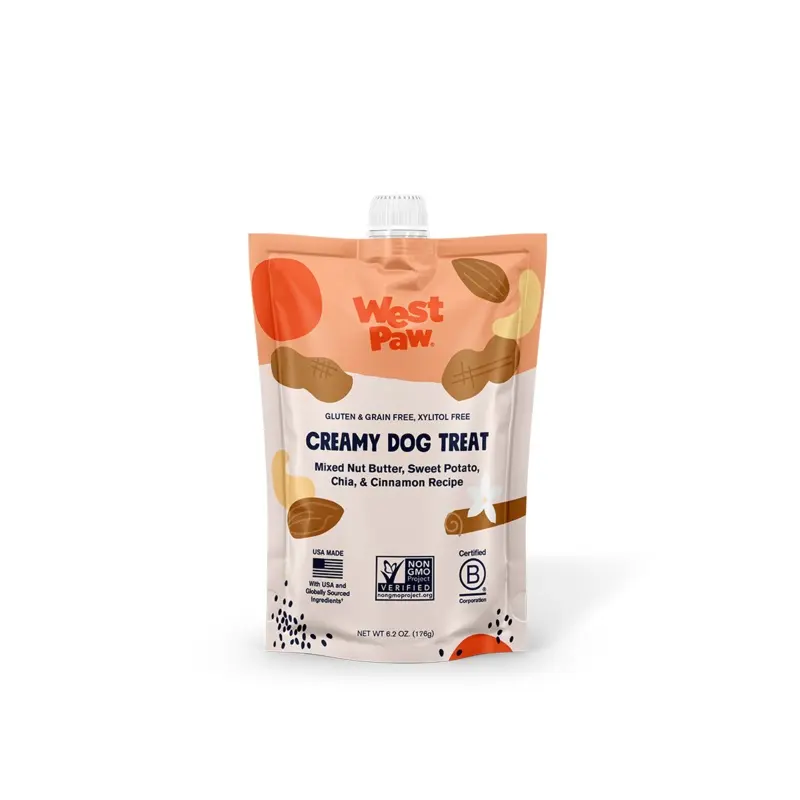 West Paw Creamy Dog Treat Nut Butter Sweet Potato & Chia Seeds 6.2oz