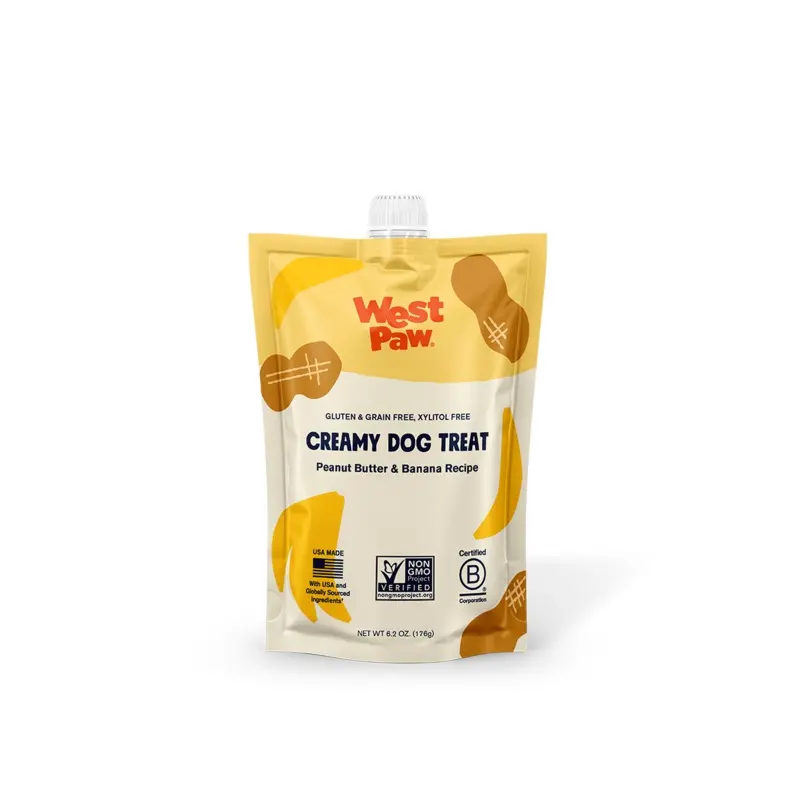 West Paw Creamy Dog Treat Peanut Butter & Banana 6.2oz
