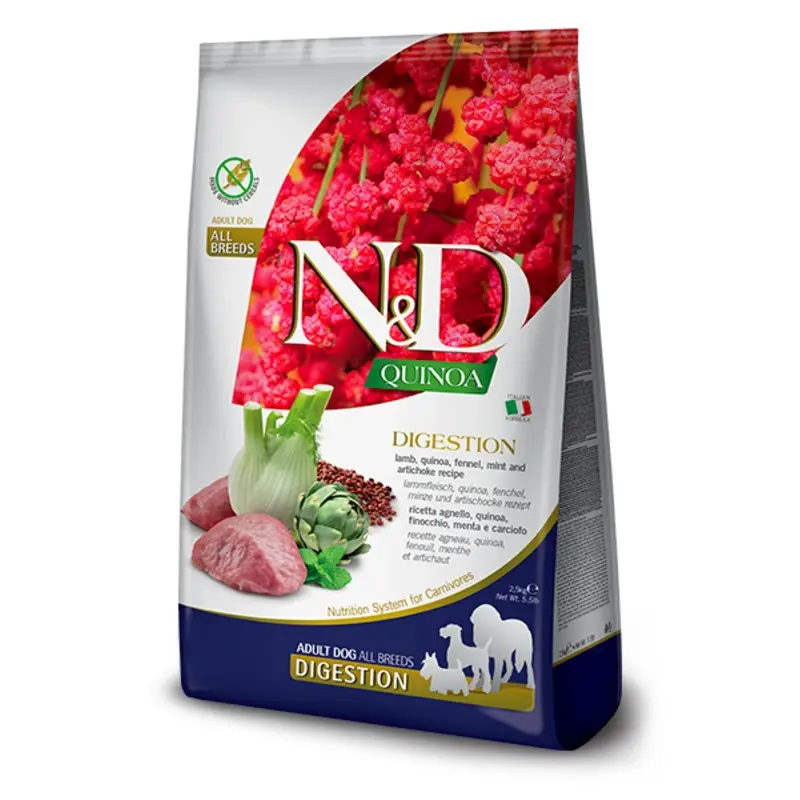 Farmina N&D K9 GF Quinoa Digestion Lamb Med/Maxi