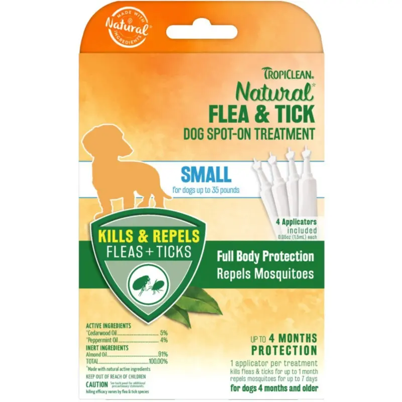 Tropiclean Dog Flea and Tick Spot On 4 Pack*
