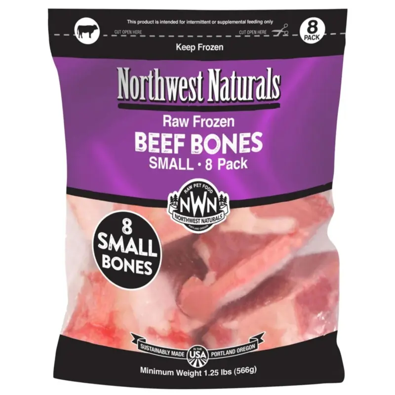 Northwest Naturals Frozen Raw Beef Bones 1-2in 8pk