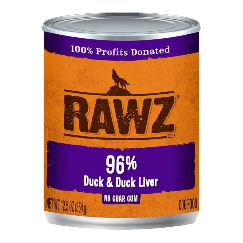 Rawz K9 Cans 96% Duck & Liver Pate 12.5oz