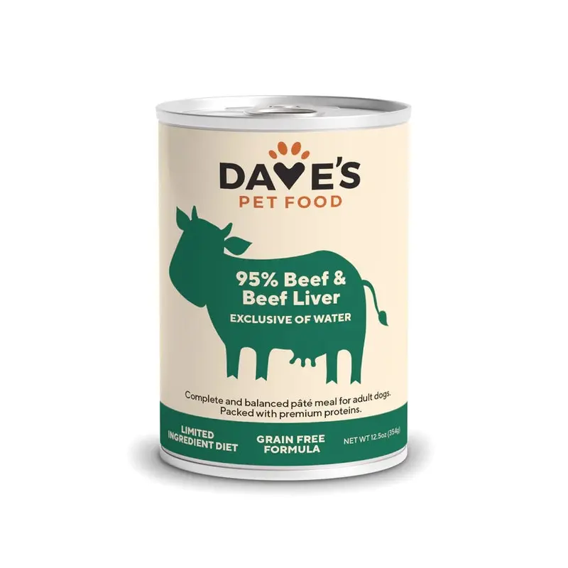 Dave's Dog 95% Premium Meats Beef & Beef Liver 12.5oz