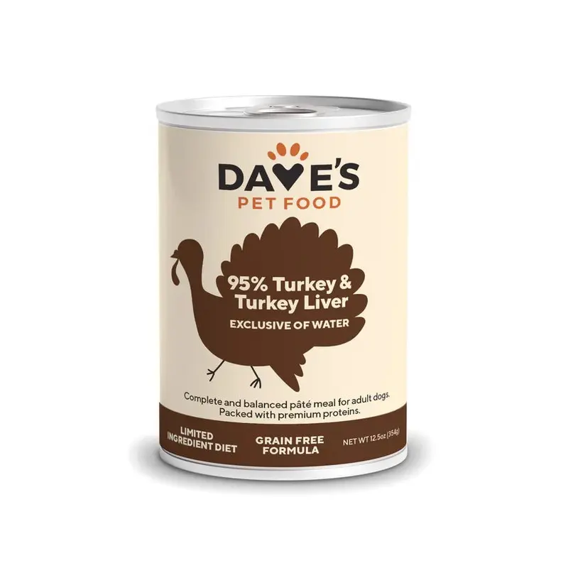 Dave's Dog 95% Premium Meats Turkey & Turkey Liver 12.5oz
