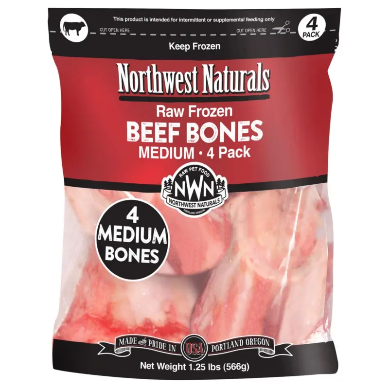 Northwest Naturals Frozen Raw Beef Bones 3-5in 4pk