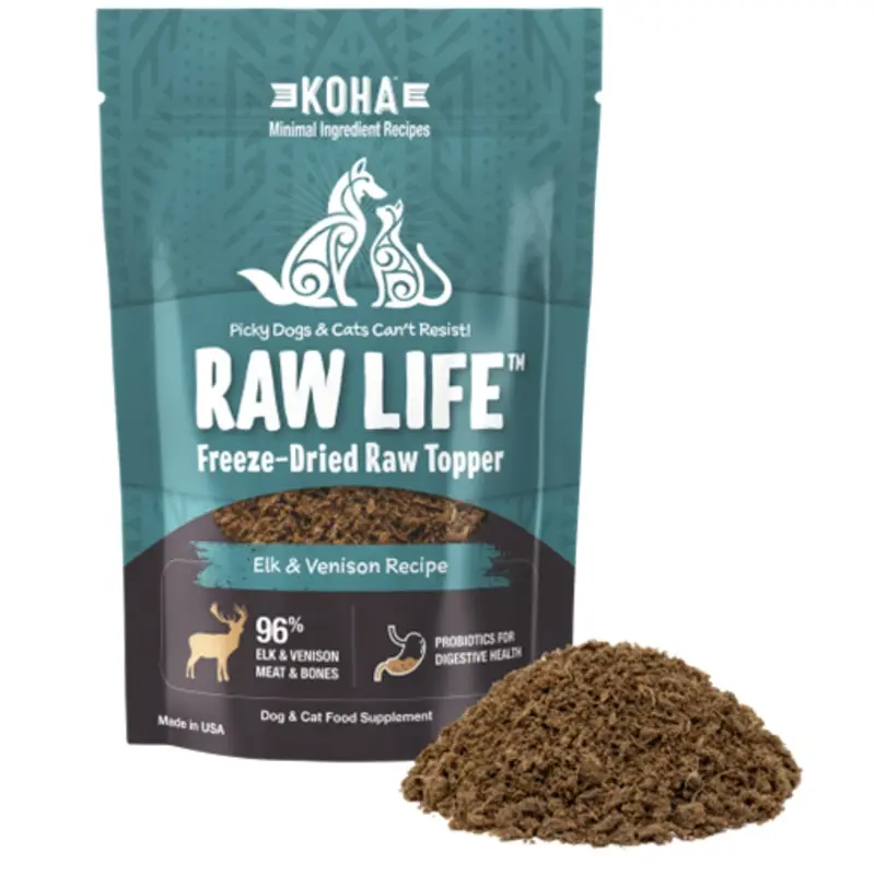 KOHA Dog/Cat GF Freeze Dry Topper Elk 8oz