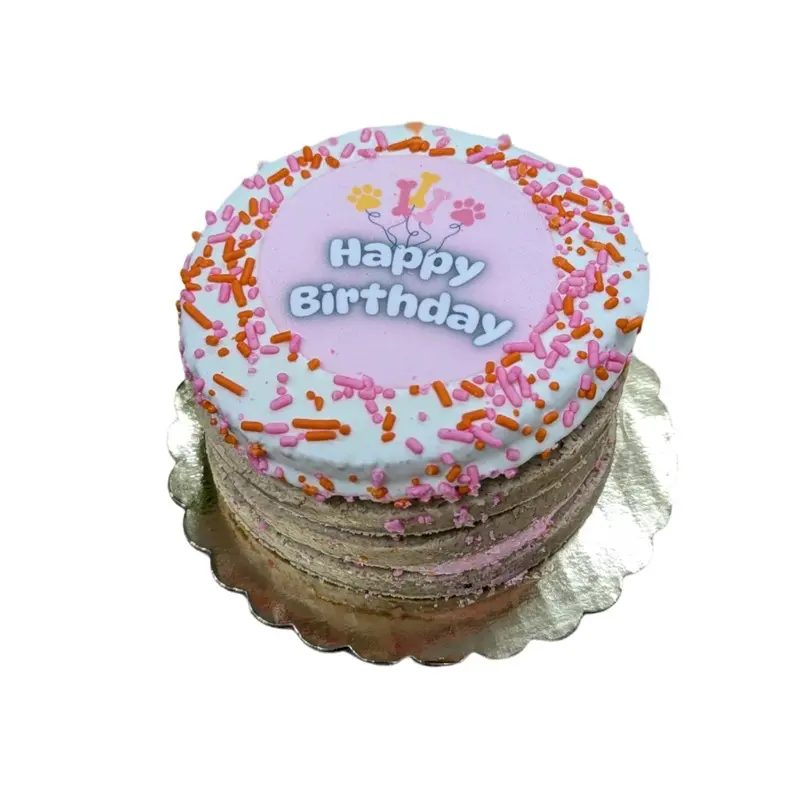 Preppy Puppy Layered Birthday Cake