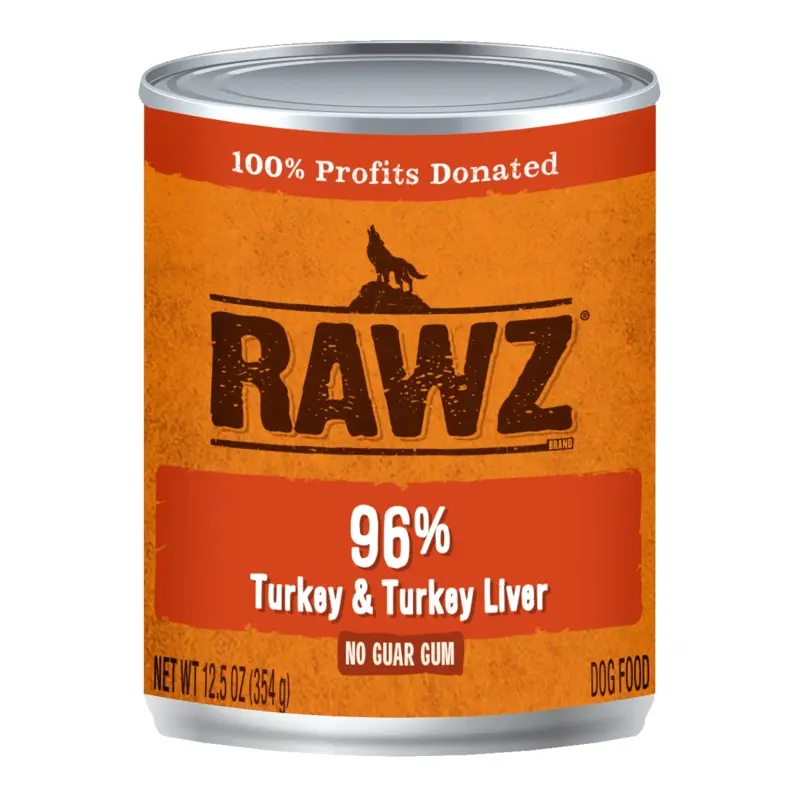 Rawz K9 Cans 96% Turkey & Liver 12.5oz
