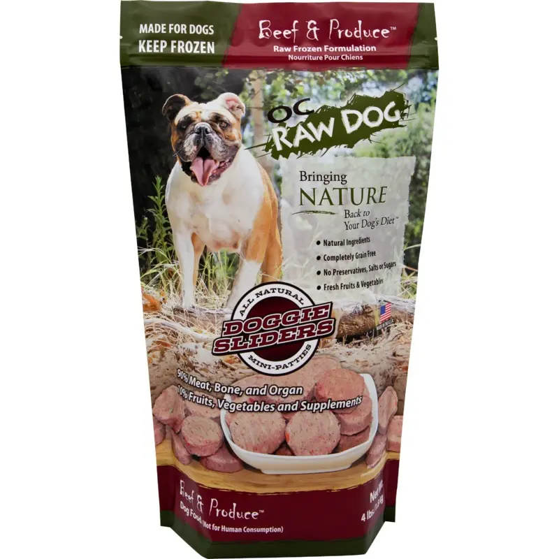 OC Raw Dog Beef Produce Sliders 4lb