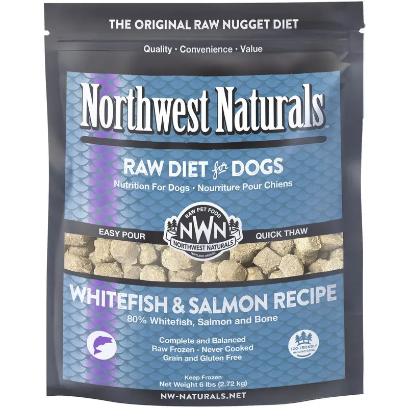Northwest Naturals Frozen Raw Whitefish Salmon Nuggets