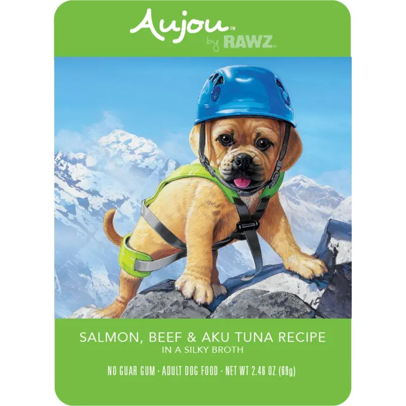Rawz K9 Aujou Shredded Salmon Beef Tuna 2.46oz PCH