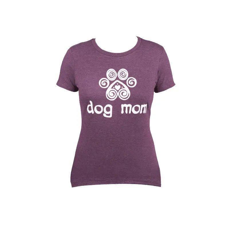 Dog Speak Dog Mom Tee Shirt Purple