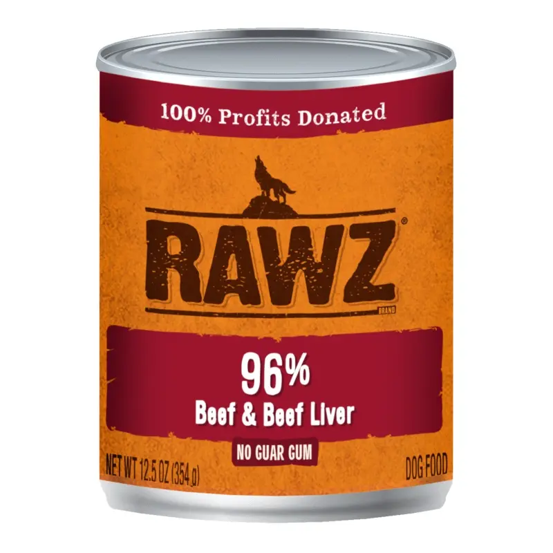 Rawz K9 Cans 96% Beef & Liver 12.5oz