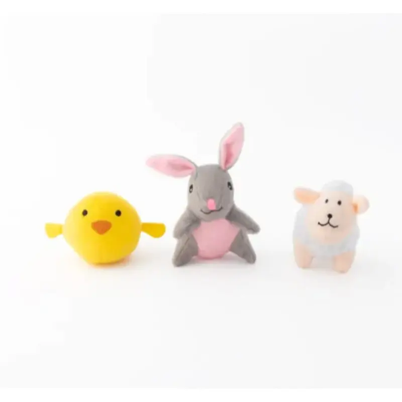 ZIPPY PAWS ZIPPY BURROW DOG TOY - MINIZ EASTER FRIENDS 3-PACK