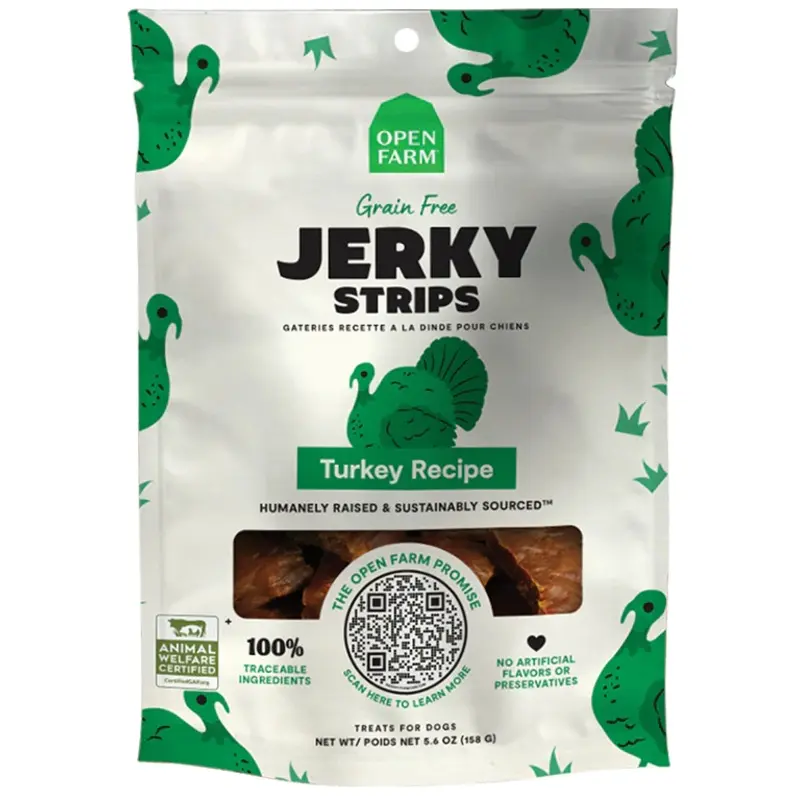 OPEN FARM GRAIN FREE TURKEY JERKY DOG TREATS