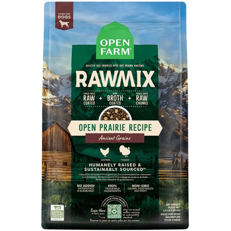 OPEN FARM RAWMIX OPEN PRAIRIE RECIPE WITH ANCIENT GRAINS DOG FOOD
