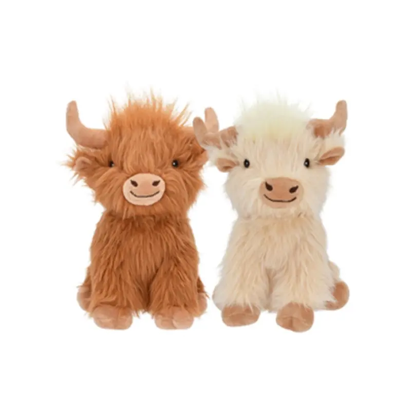 MULTIPET HIGHLAND COW CREAM & BROWN ASSORTED DOG TOY 1 PIECE