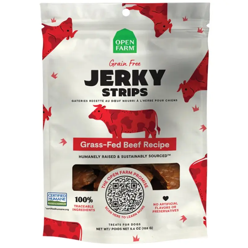 OPEN FARM GRAIN FREE BEEF JERKY DOG TREATS