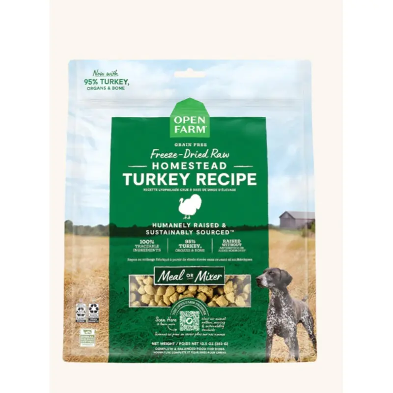 OPEN FARM HOMESTEAD TURKEY FREEZE DRIED DOG FOOD