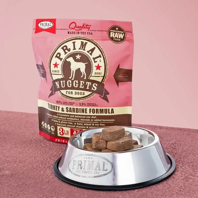 PRIMAL CANINE RAW FROZEN NUGGETS - TURKEY & SARDINE