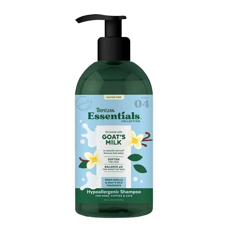 TROPICLEAN GOATS MILK HYPOALLERGENIC SHAMPOO FOR DOGS, PUPPIES AND CATS