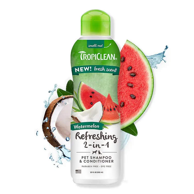TROPICLEAN WATERMELON REFRESHING 2-IN-1 SHAMPOO FOR DOGS & CATS
