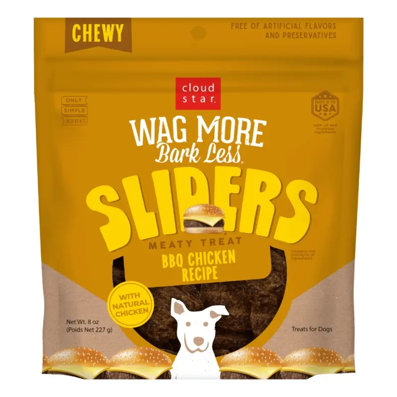 CLOUD STAR WAG MORE BARK LESS SLIDERS BBQ CHICKEN DOG TREATS